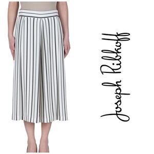 231. Joseph Ribkoff Black and White Striped Wide Leg Pants - Size 8